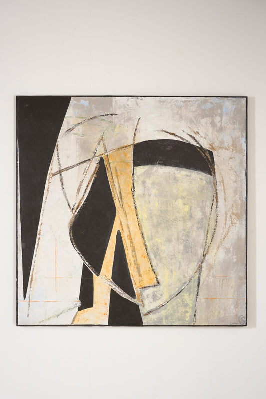 Large modern abstract painting on board by Sylvia Ortega - 001