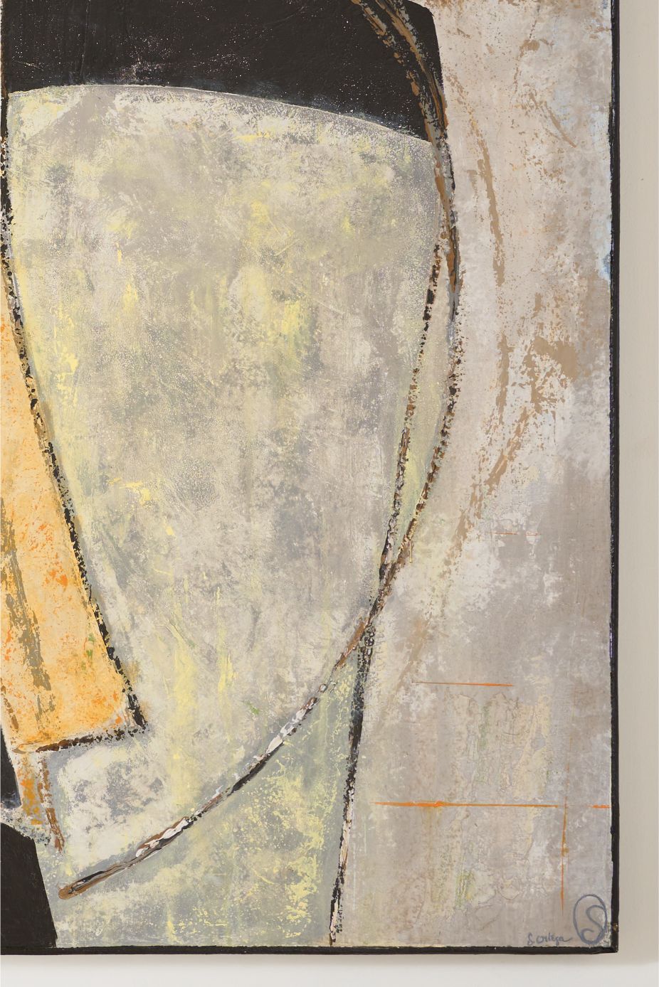 Large modern abstract painting on board by Sylvia Ortega - 001