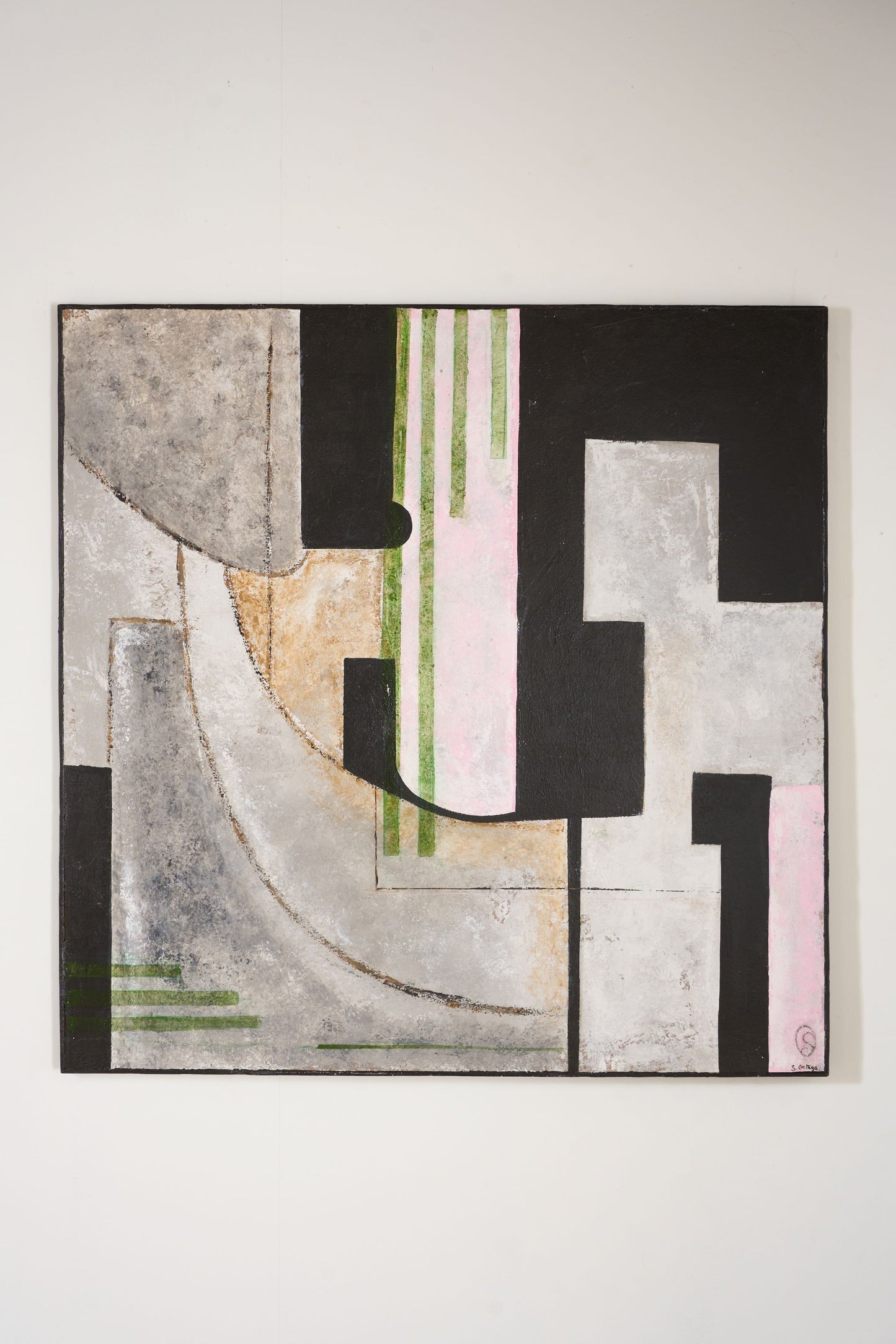 Large modern abstract painting on board by Sylvia Ortega - 002