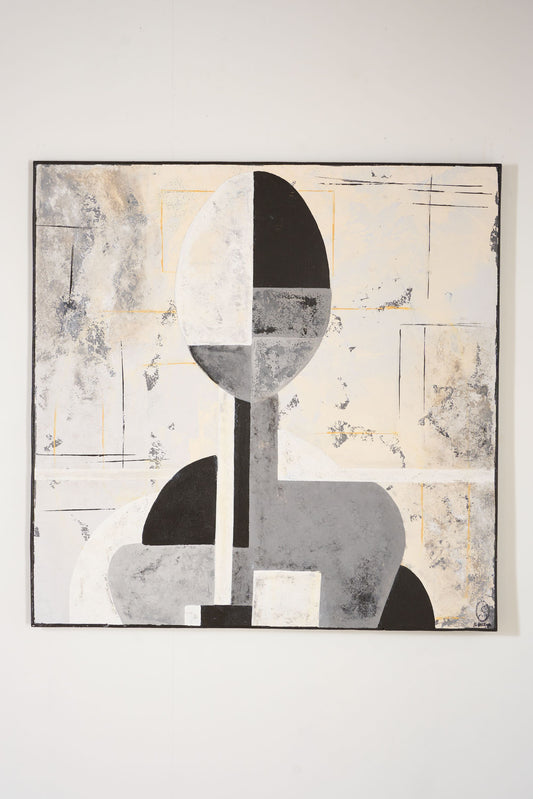 Large modern abstract painting on board by Sylvia Ortega - 003