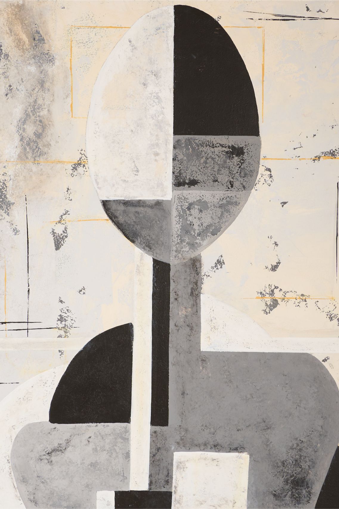 Large modern abstract painting on board by Sylvia Ortega - 003