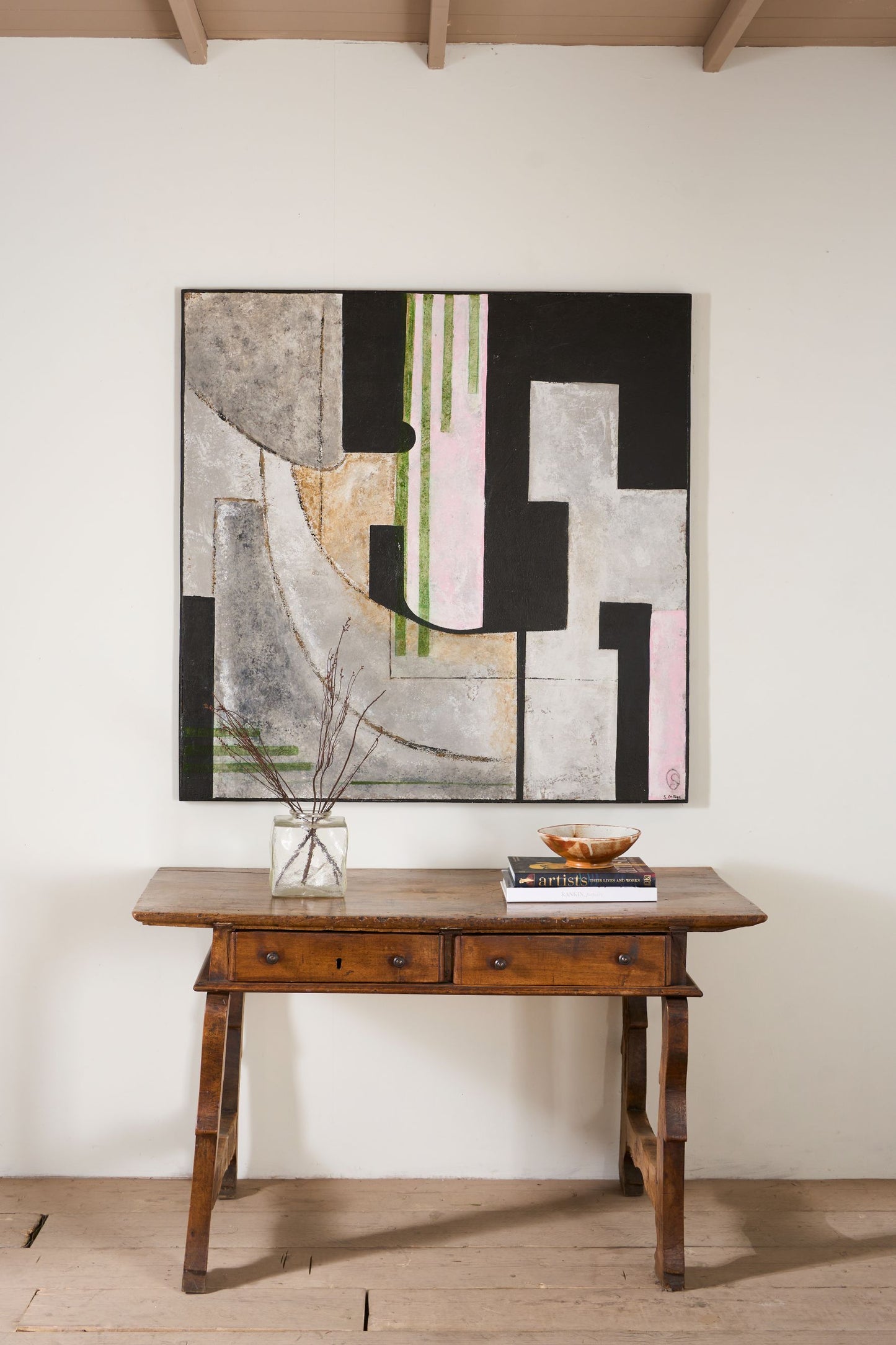 Large modern abstract painting on board by Sylvia Ortega - 002