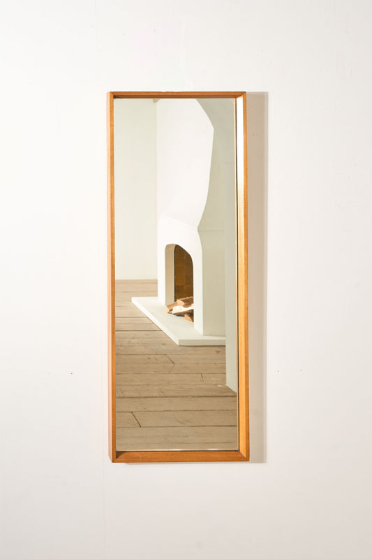 Mid century Solid teak Danish wall mirror