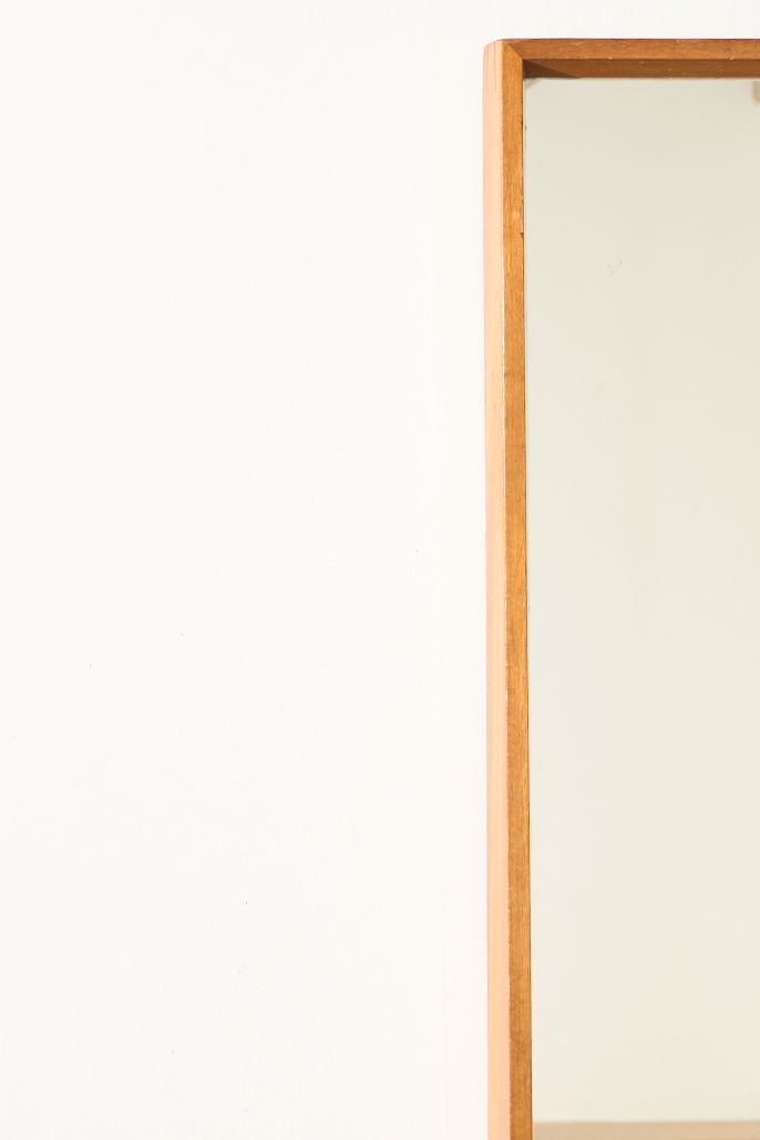 Mid century Solid teak Danish wall mirror