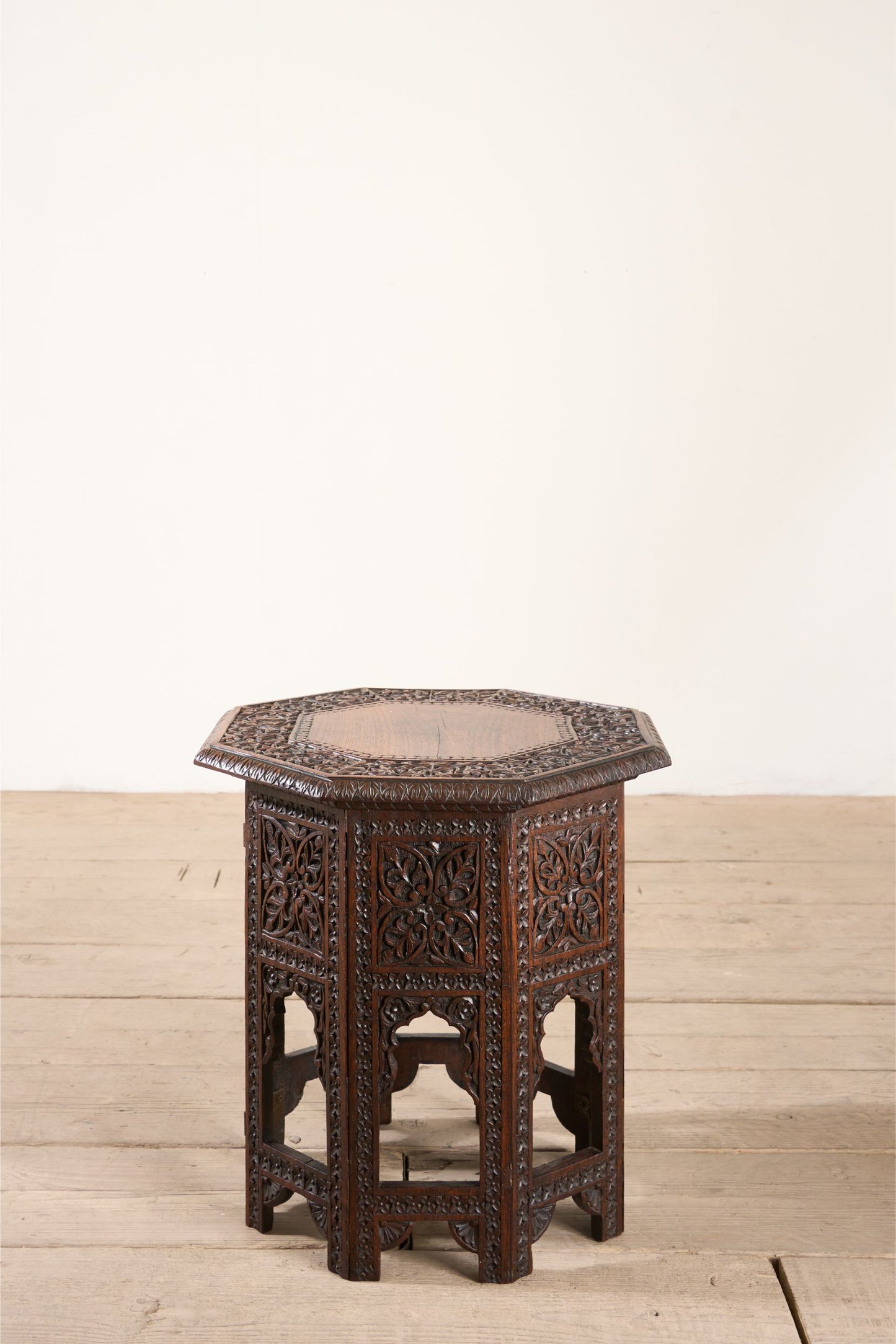 19th century Carved Padauk Anglo-Indian side table - smaller
