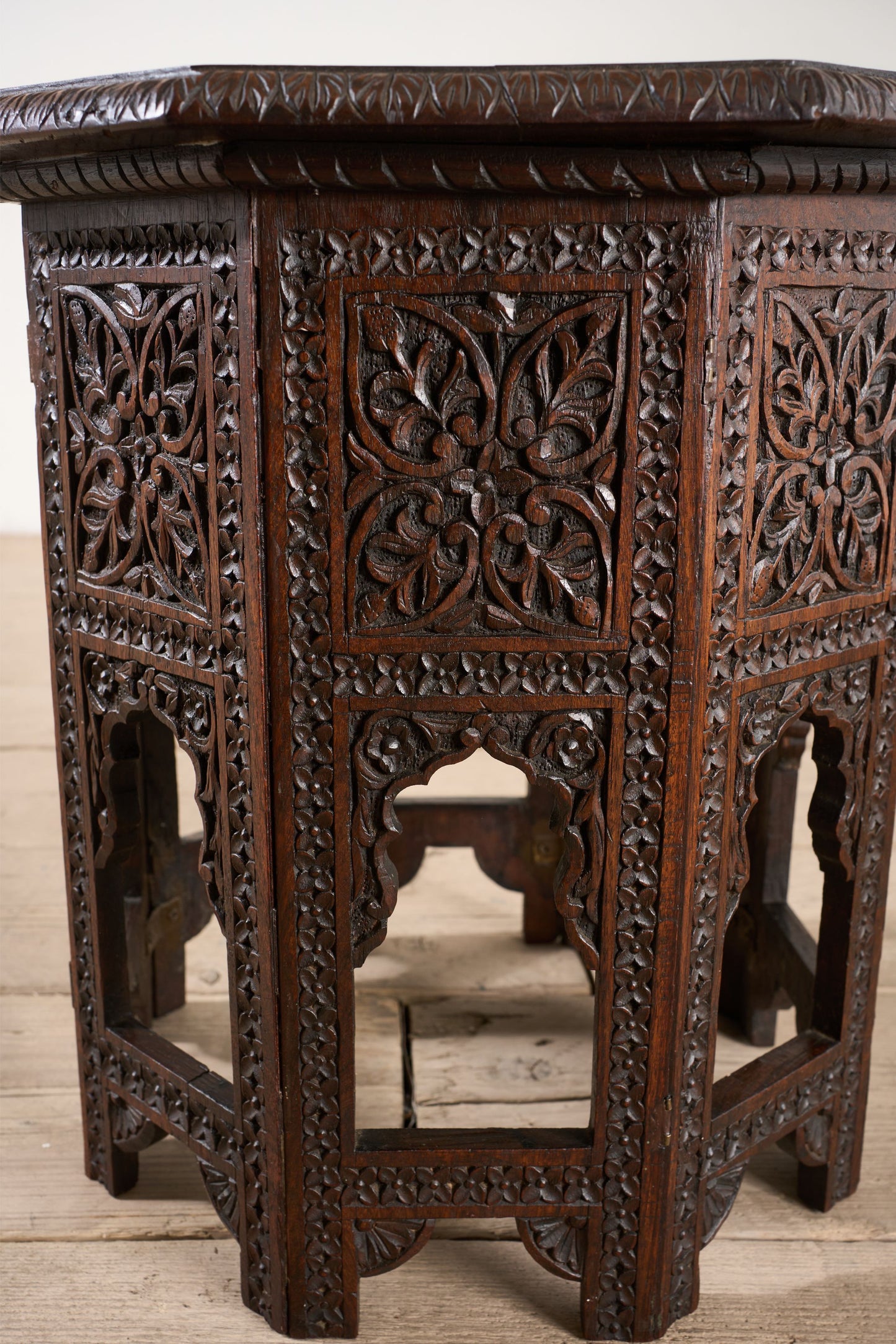 19th century Carved Padauk Anglo-Indian side table - smaller