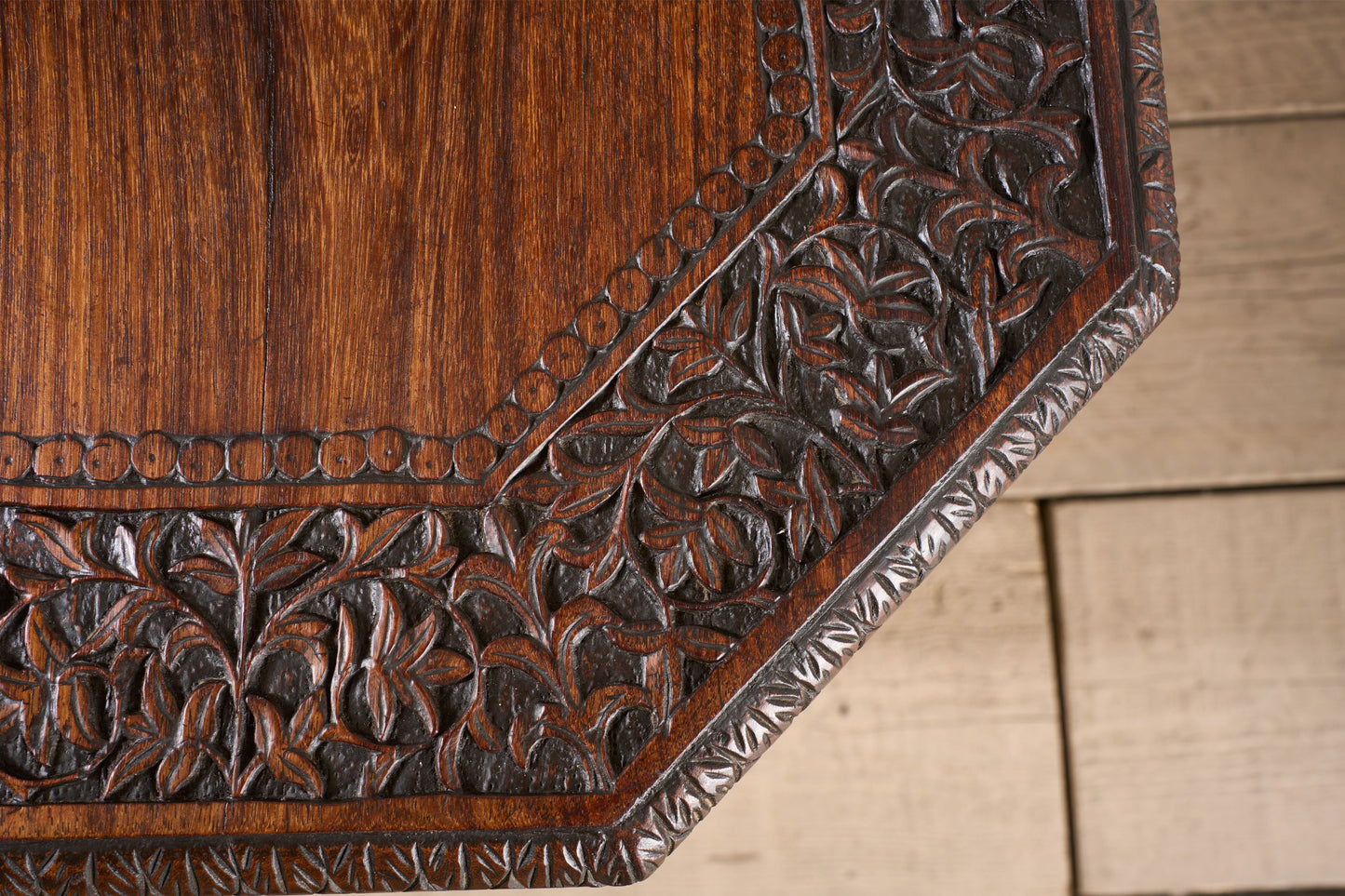 19th century Carved Padauk Anglo-Indian side table - smaller
