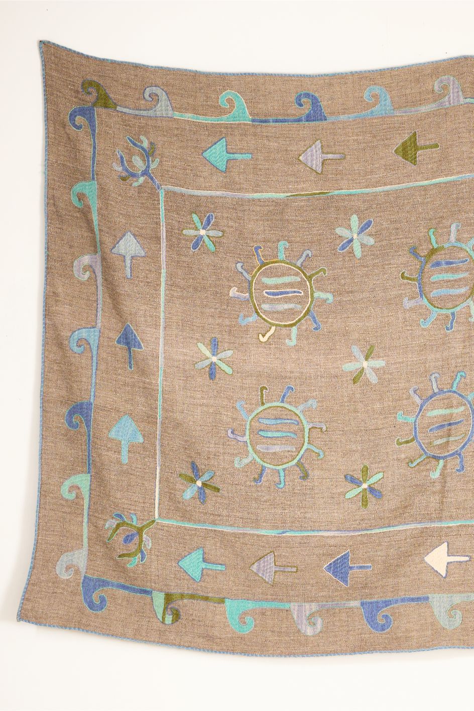 Large 20th century Embroidered Uzbek Rug / Wall covering