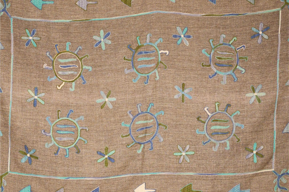 Large 20th century Embroidered Uzbek Rug / Wall covering