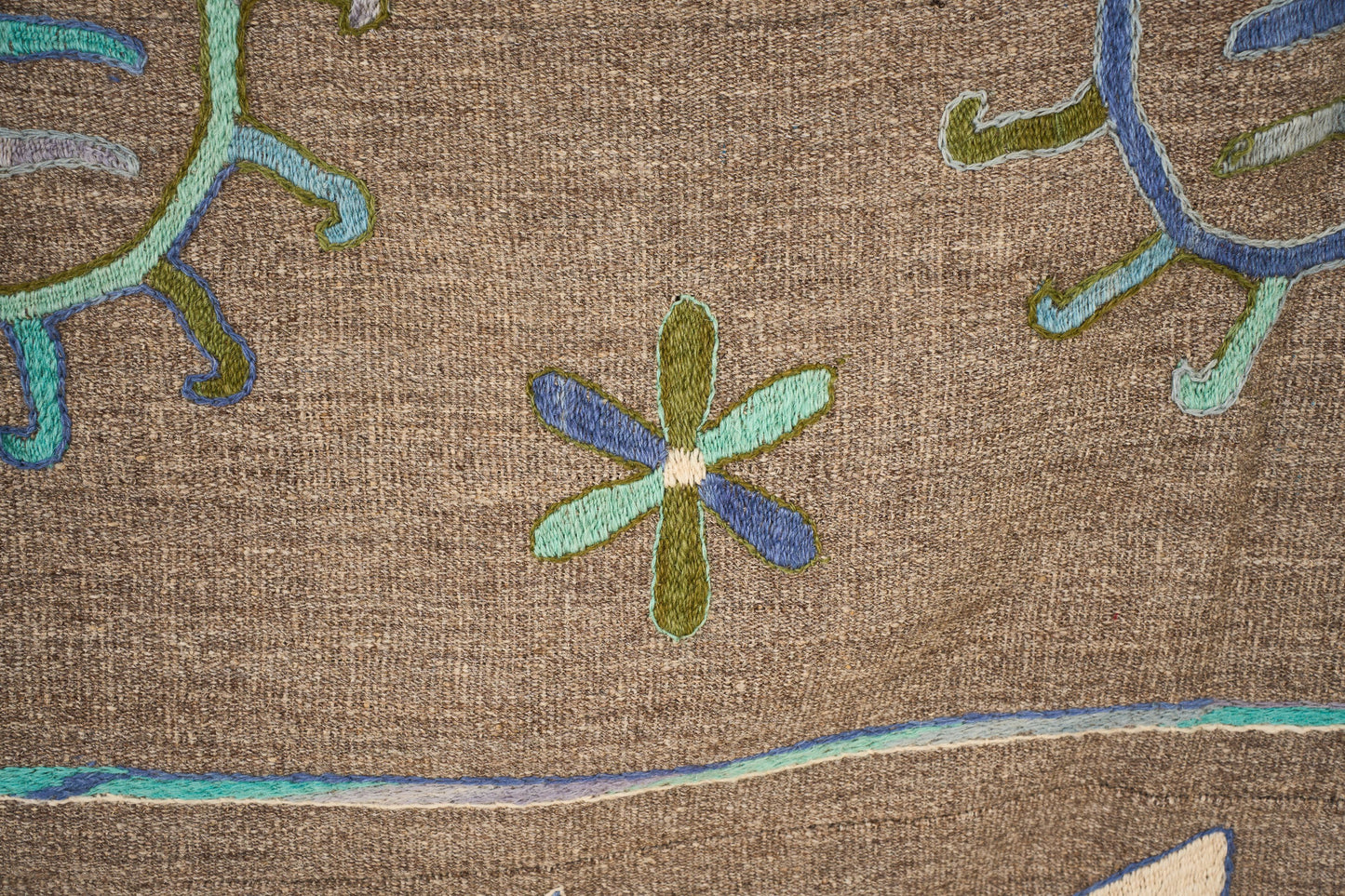 Large 20th century Embroidered Uzbek Rug / Wall covering