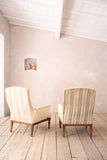 Pair of Unusual French square back armchairs with carved frames