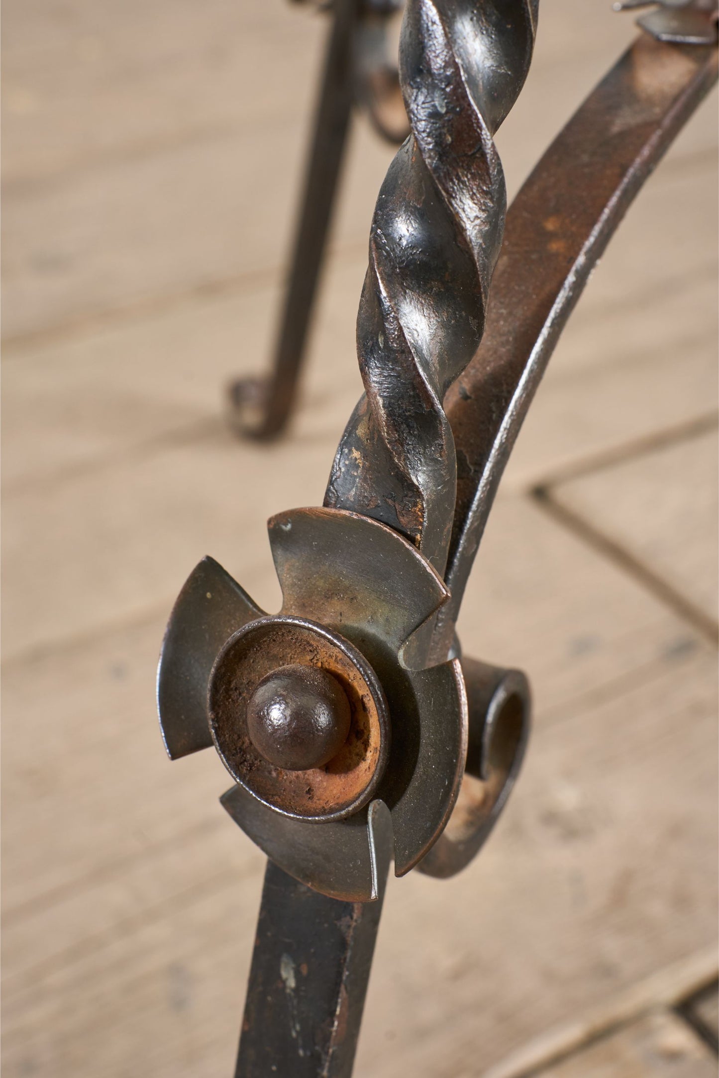 19th century Arts and crafts iron and copper floor lamp - TallBoy Interiors