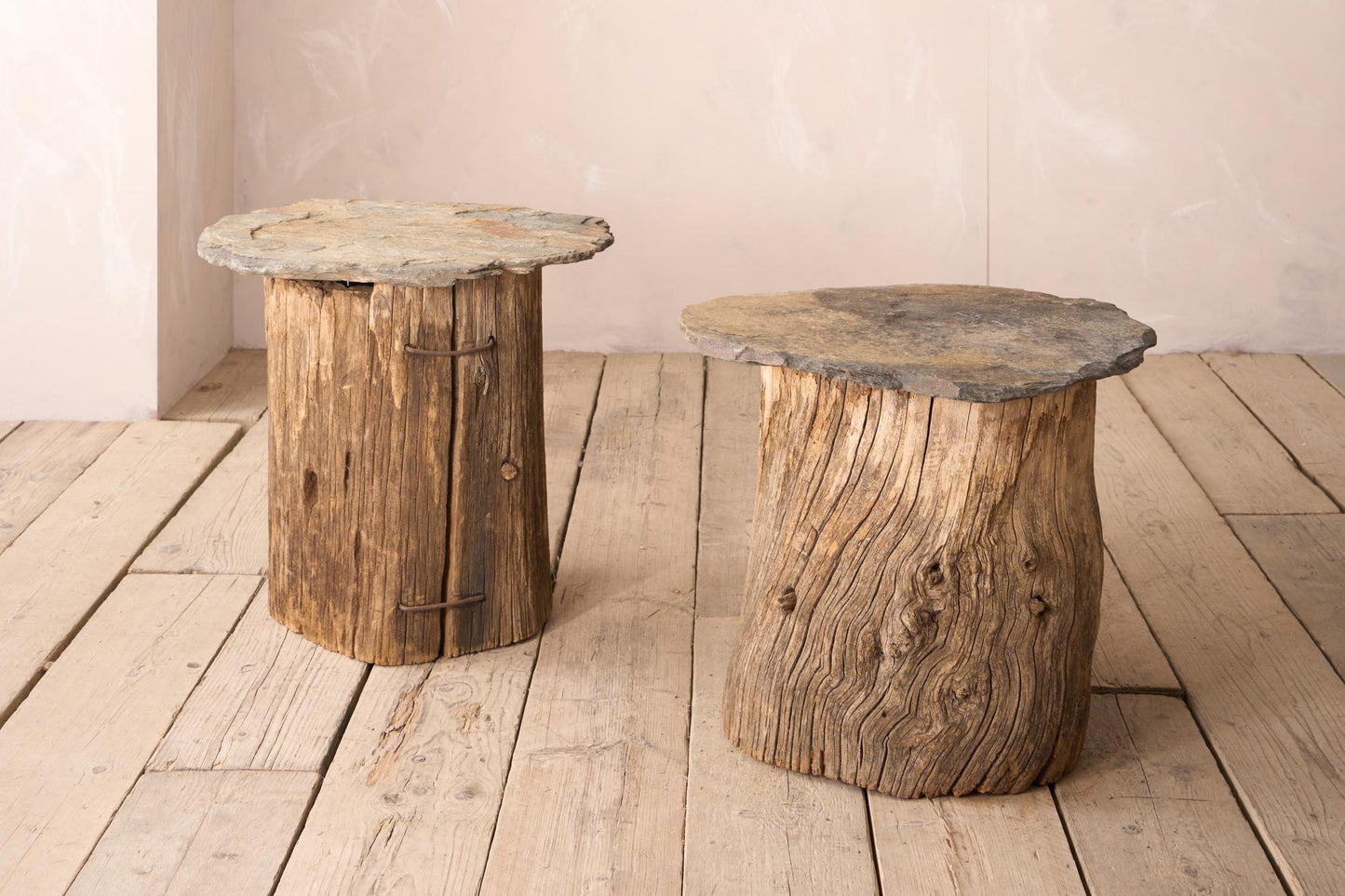 Pair of 19th century slate topped side tables
