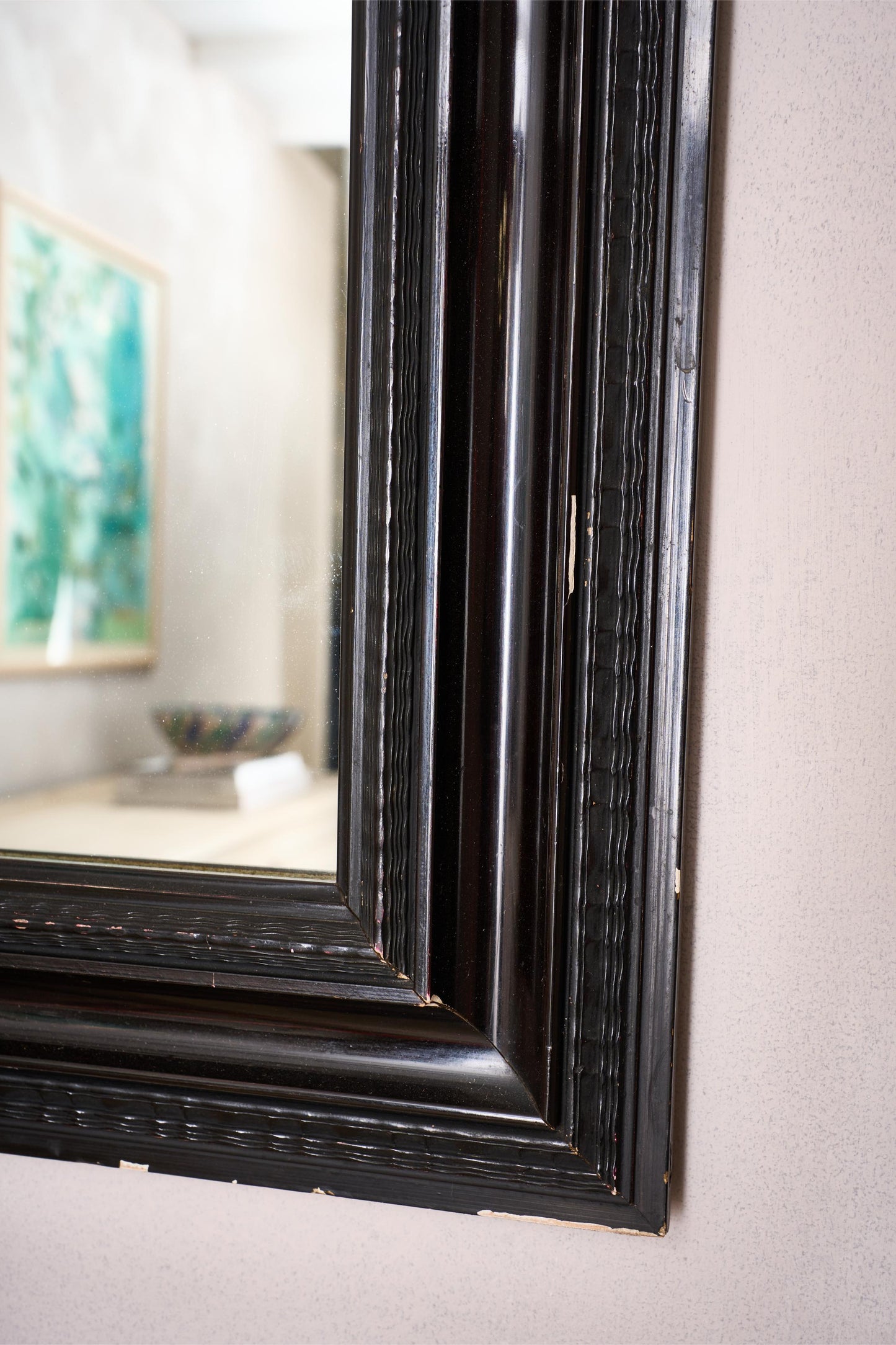 19th century Ebonised Italian mirror - No4