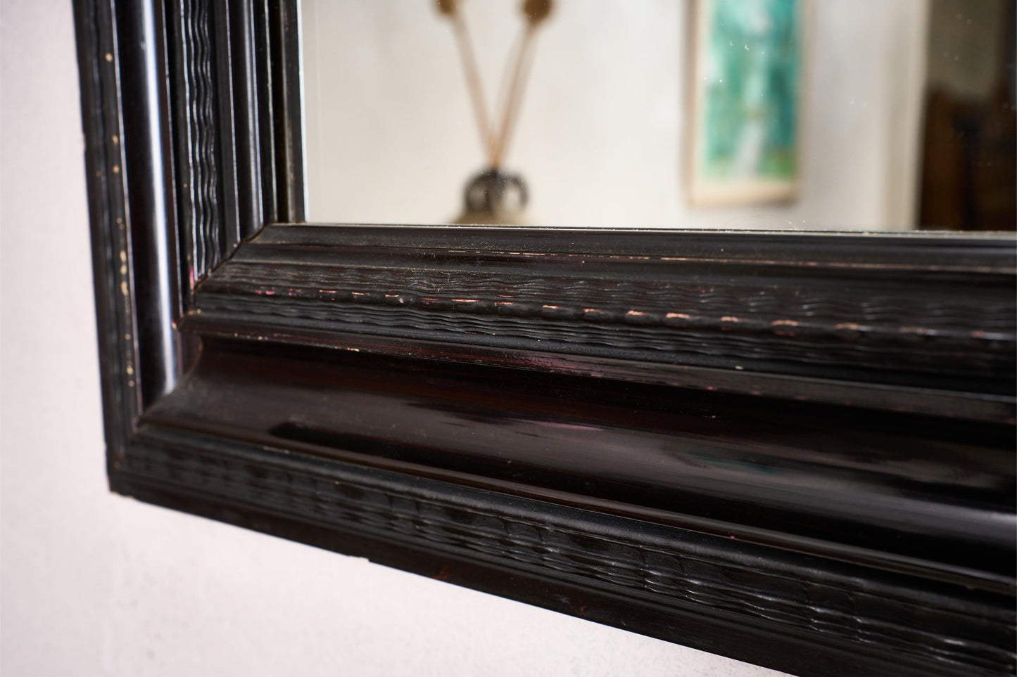 19th century Ebonised Italian mirror - No4