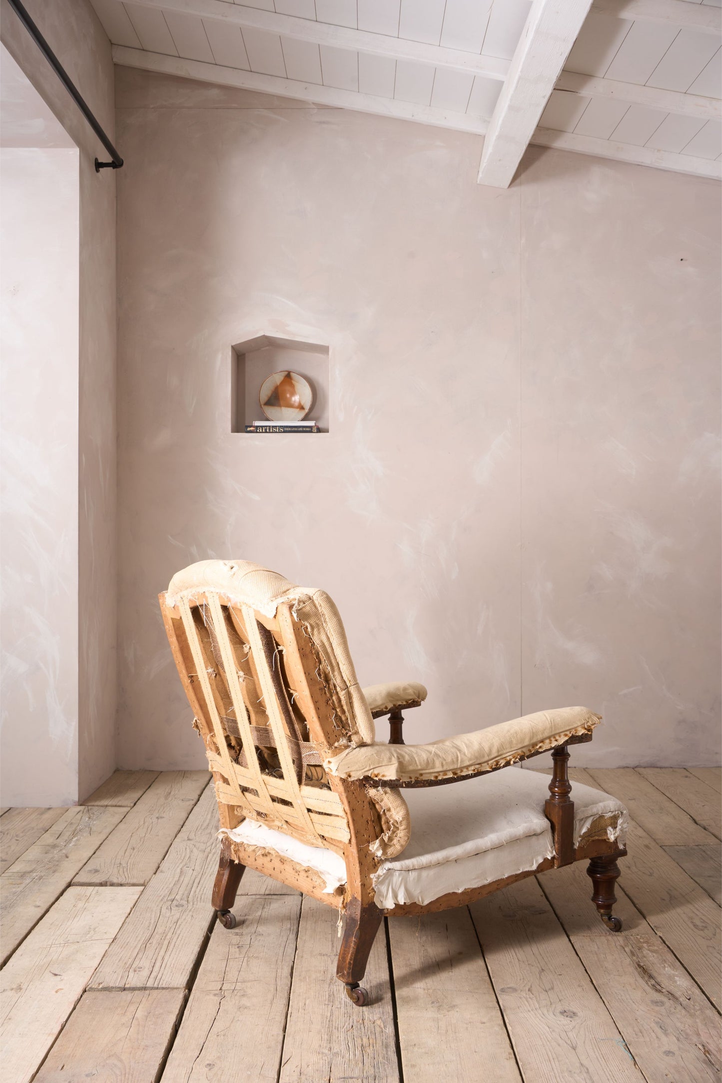 19th century Deep seated country house open armchair