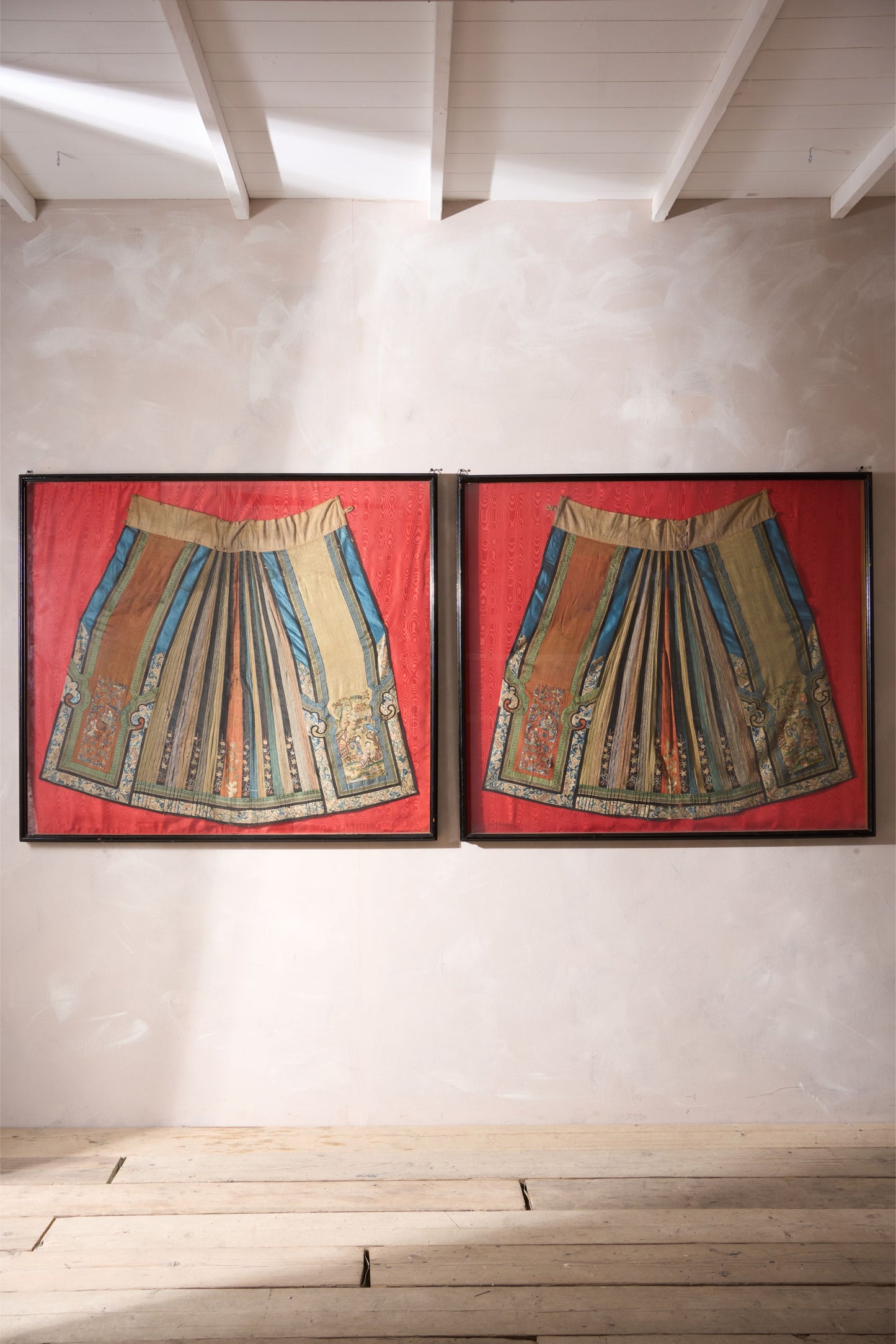 Pair of 18th century Chinese silk ceremonial dresses