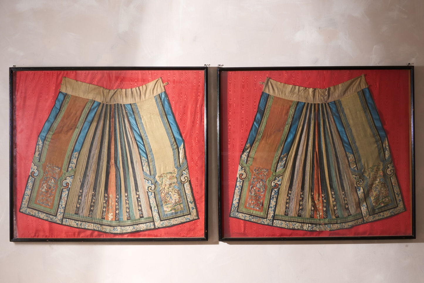 Pair of 18th century Chinese silk ceremonial dresses