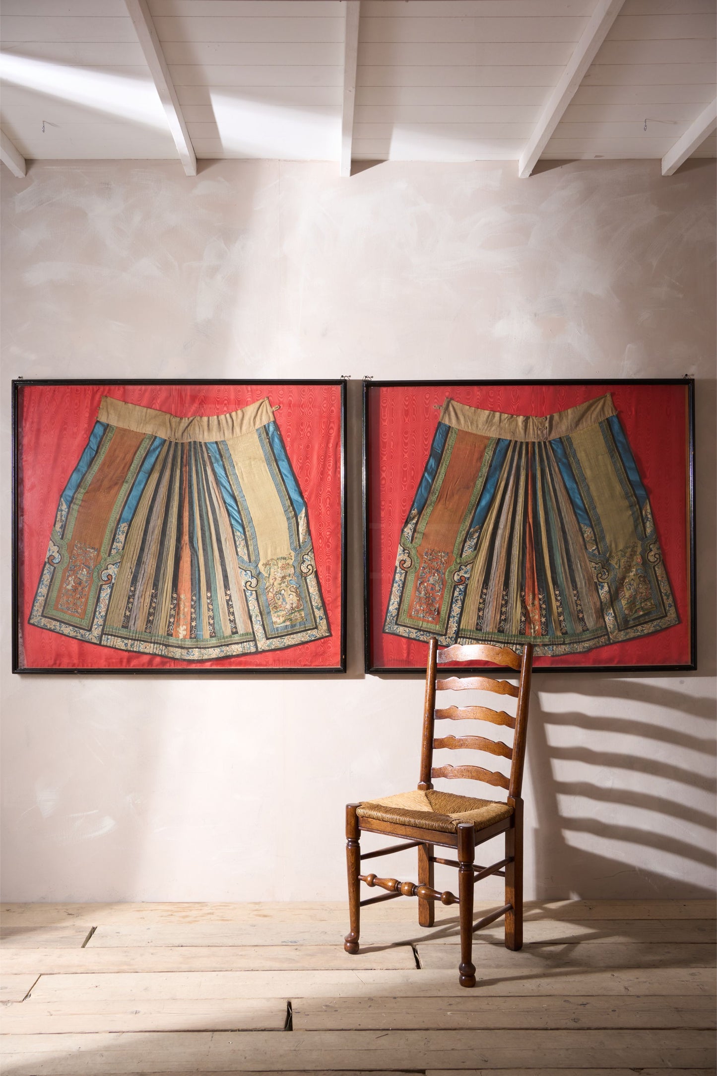 Pair of 18th century Chinese silk ceremonial dresses