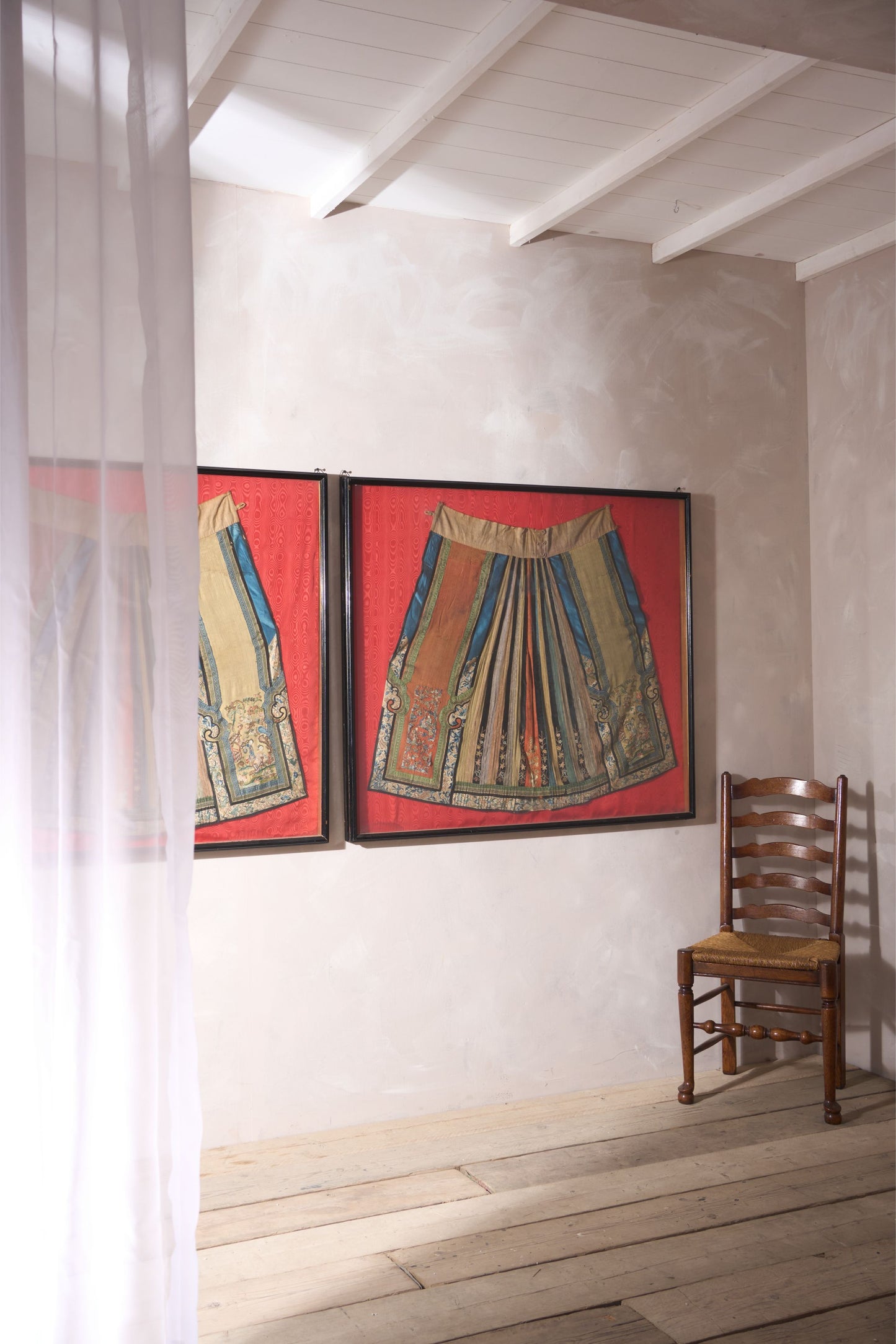 Pair of 18th century Chinese silk ceremonial dresses