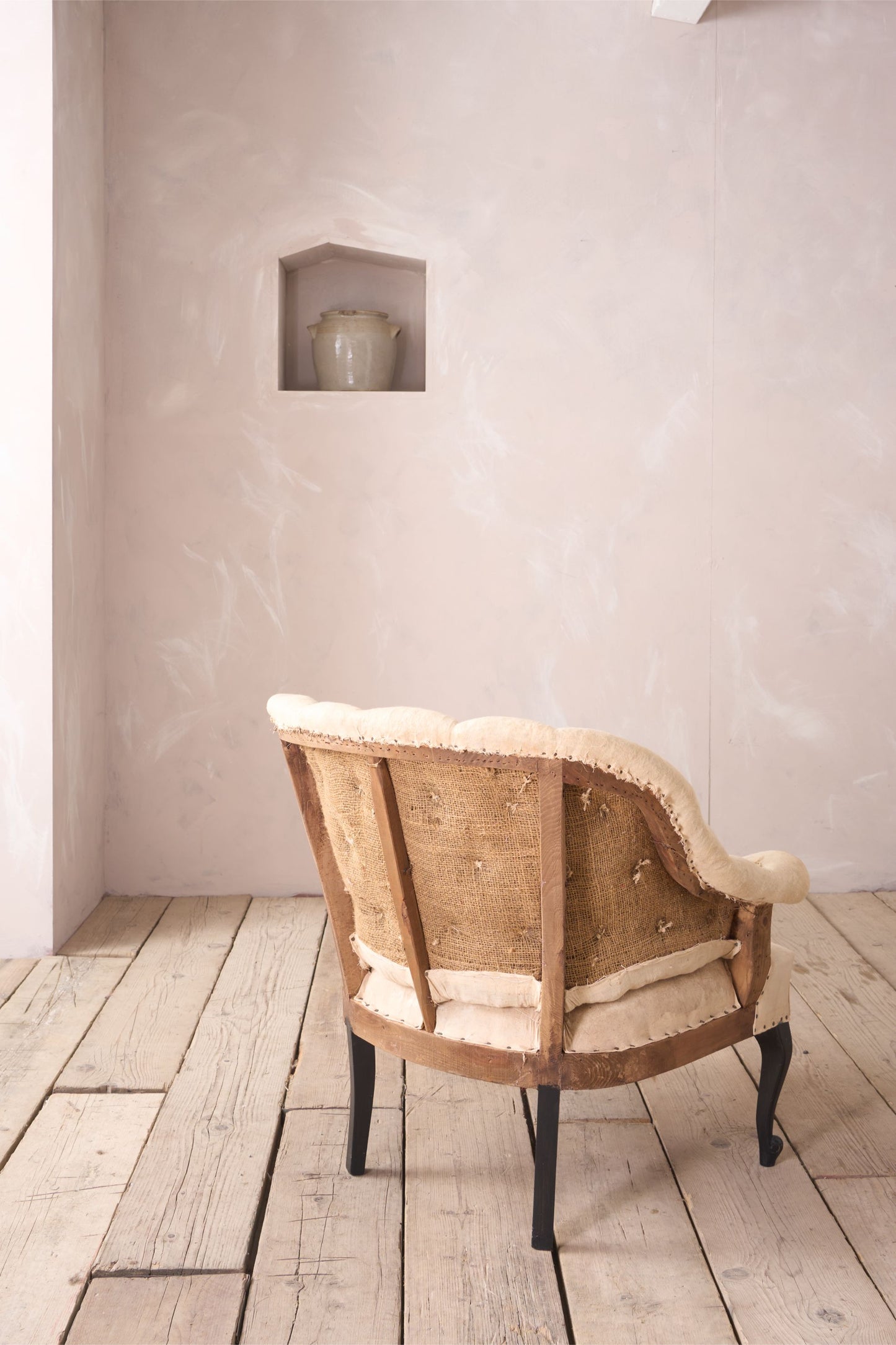 Napoleon III Buttoned back cabriole legged tub chair