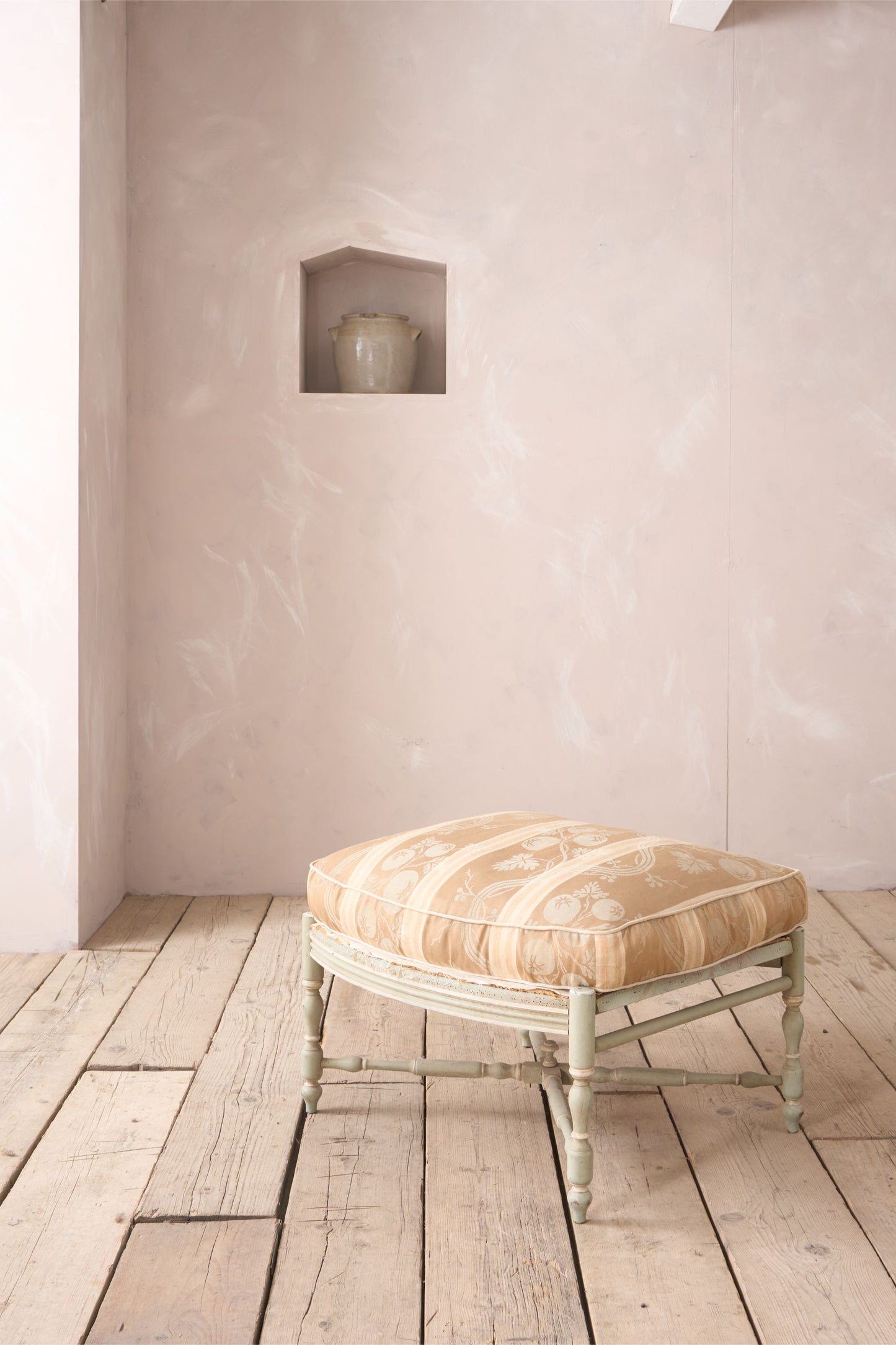 Early 20th century Painted frame wingback armchair with matching footstool