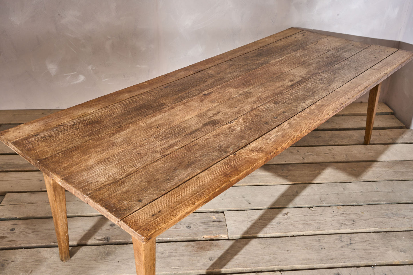 19th century 2.45m Elm dining table