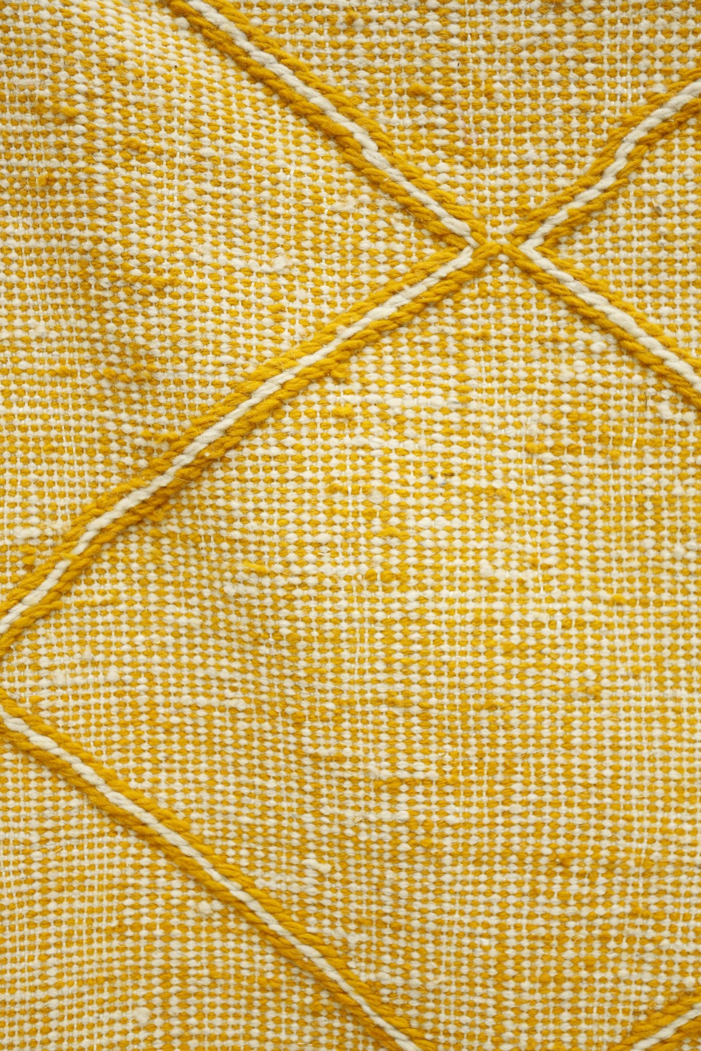 Genuine Hand woven Moroccan rug- Yellow diamond