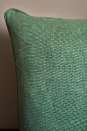 Green linen scatter cushion - 18 inch