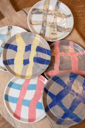 Studio pottery Spanish Hatch dish- Colour 5