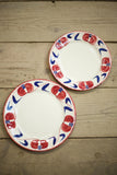 Vintage French hand decorated serving plates