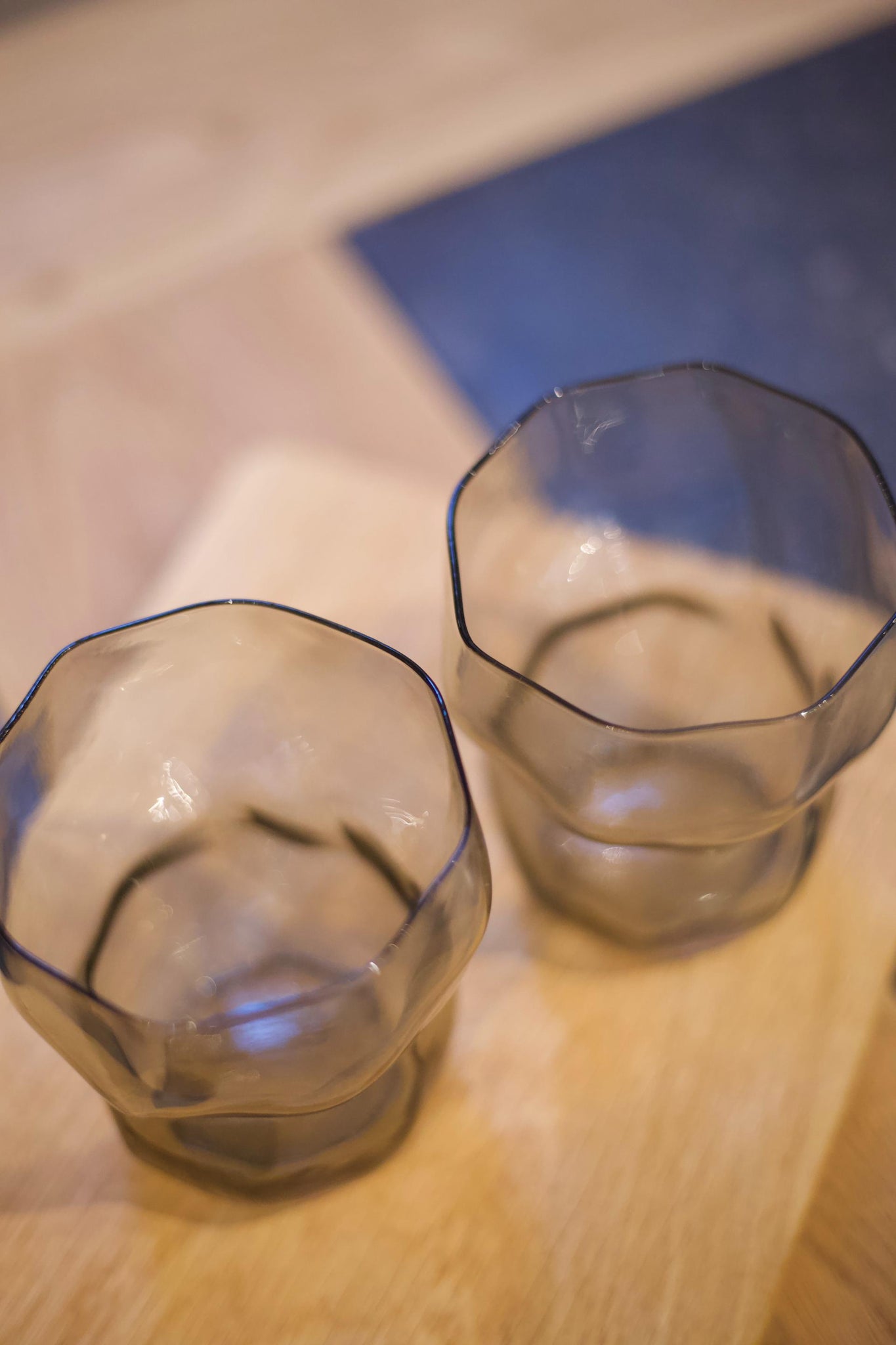 'Smoked' Organic shaped Glass tumbler