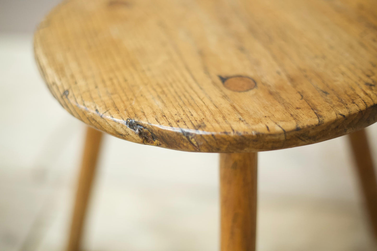 18th century elm milking stool