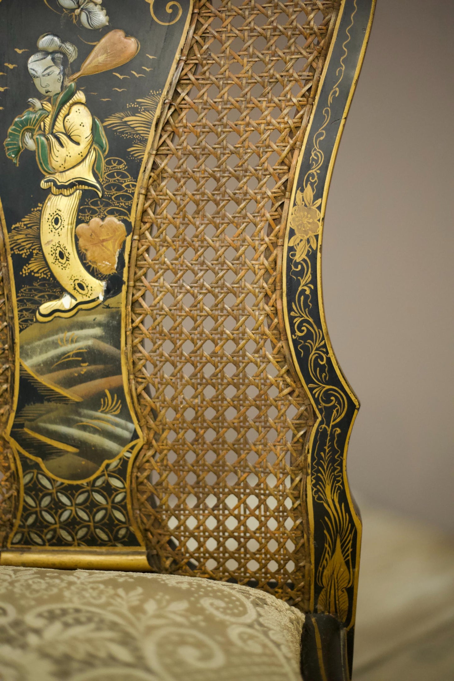 Pair of c.1900 Chinoiserie side chairs