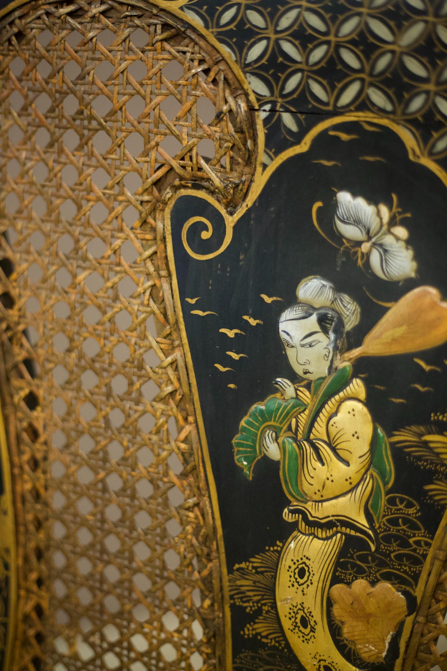 Pair of c.1900 Chinoiserie side chairs