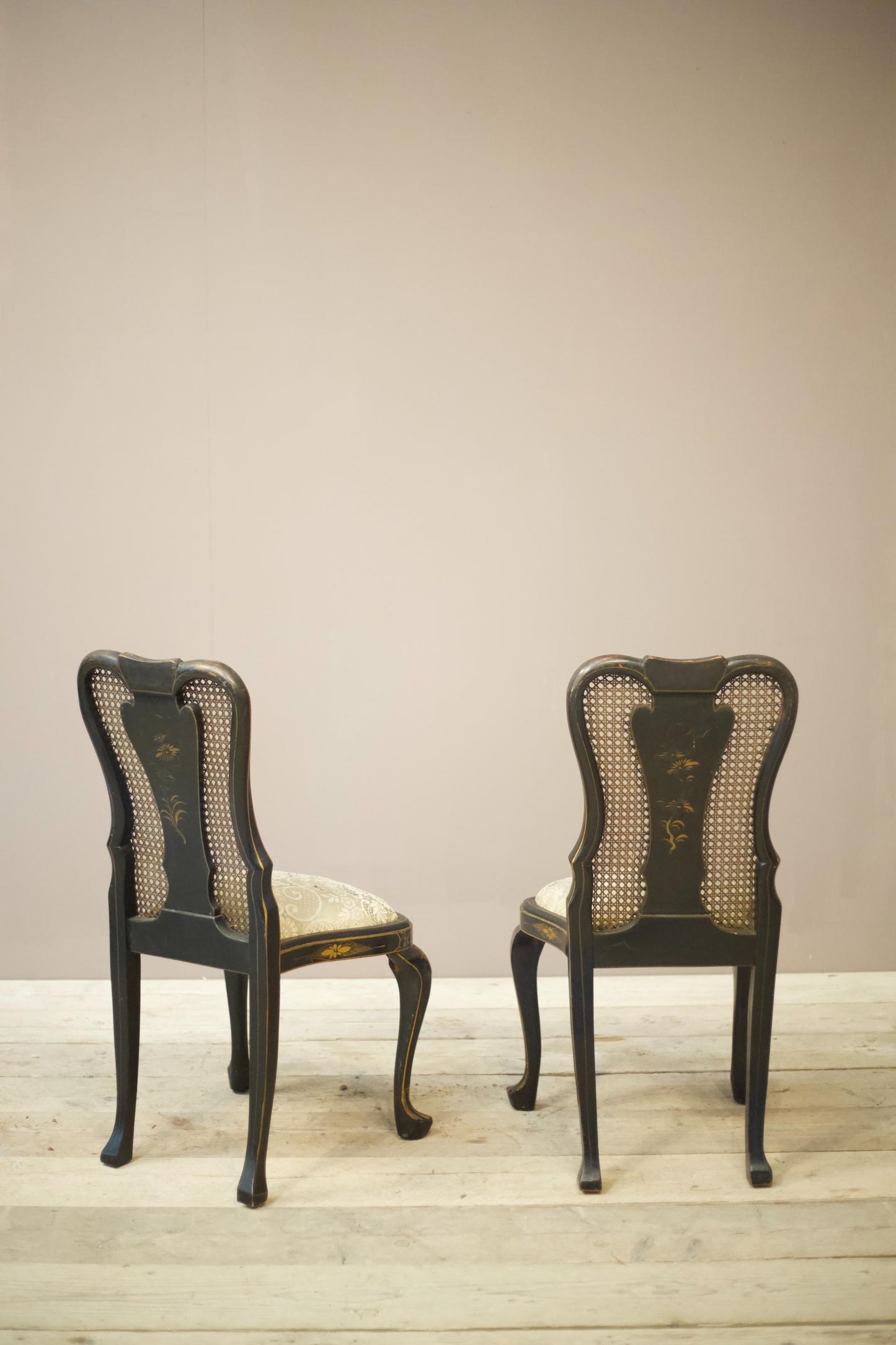 Pair of c.1900 Chinoiserie side chairs