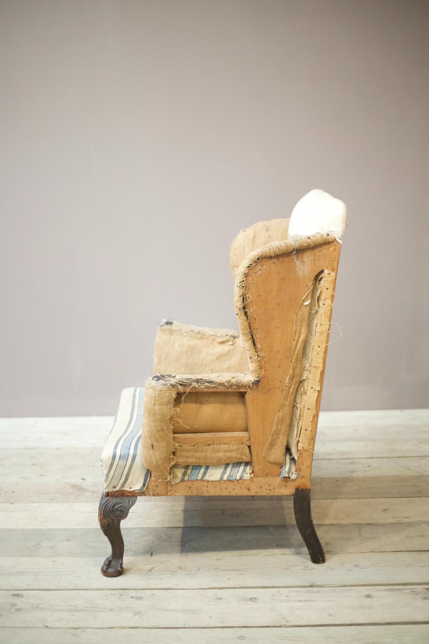 Large 19th century Georgian style wingback armchair