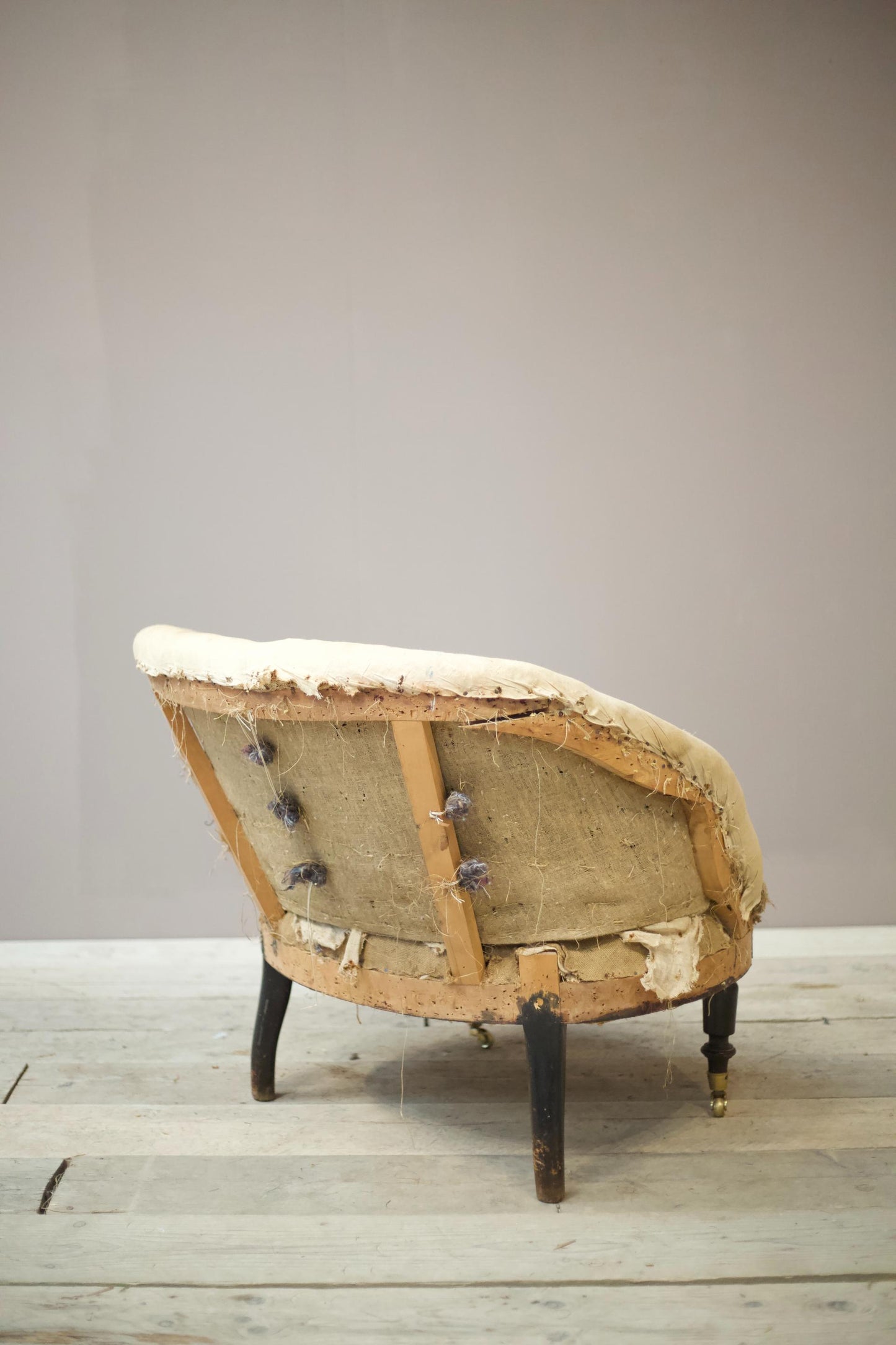 Early 20th century wide seated French piecrust armchair