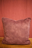 Ox blood worn velvet scatter cushions - 20 inch