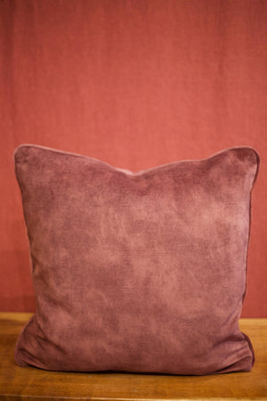 Ox blood worn velvet scatter cushions - 20 inch