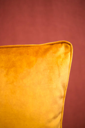 Indian ochre velvet scatter cushions - 18 inch