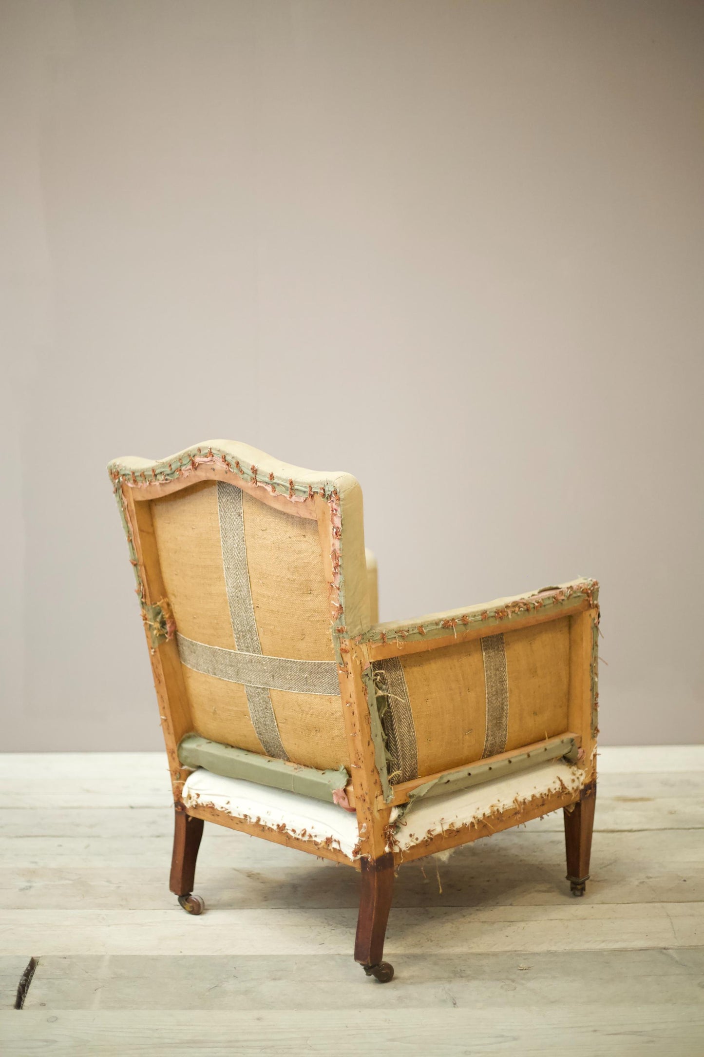 Early 20th century elegant square sided armchair