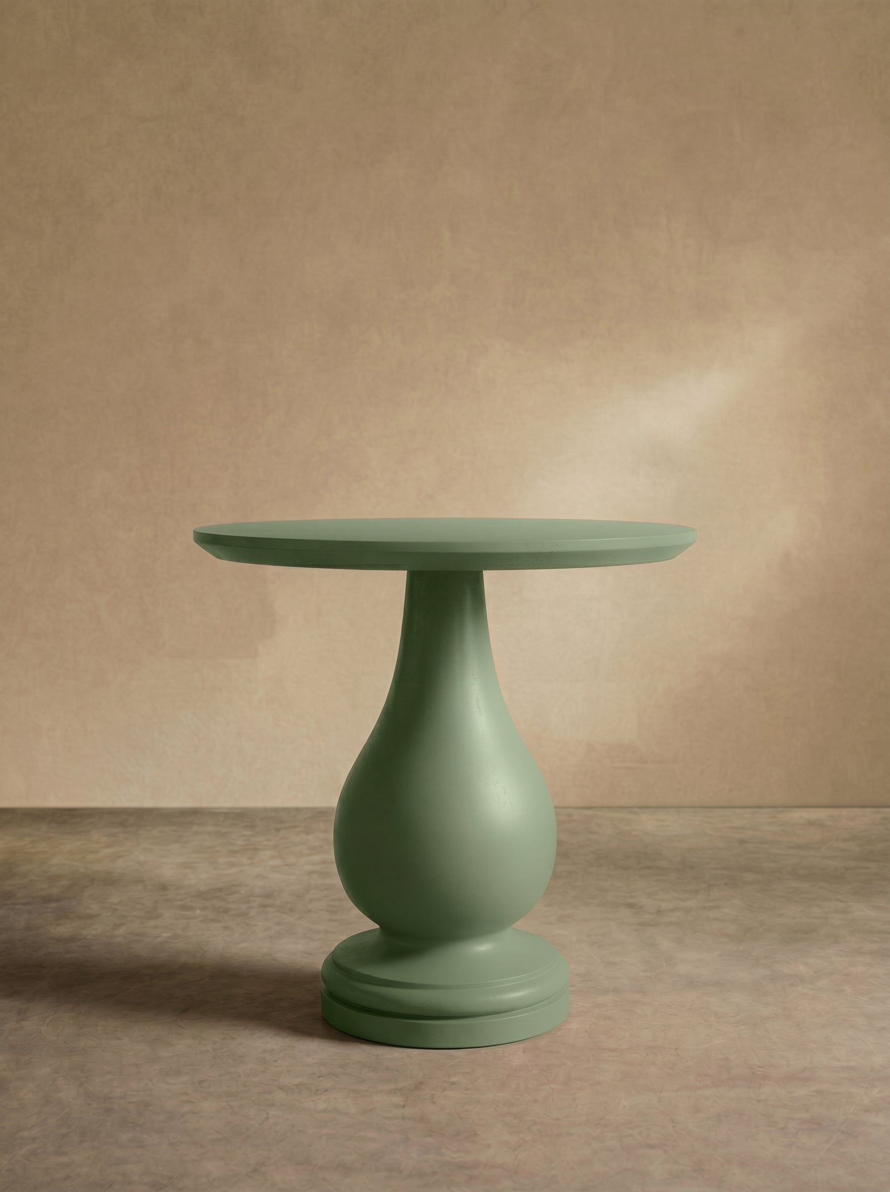 'Loch' turned wood and lacquered side table - Fern - TallBoy Interiors