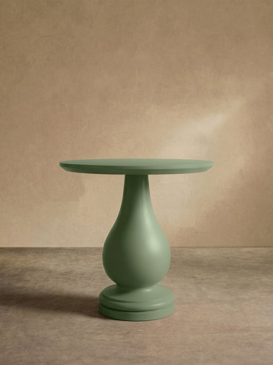 'Loch' turned wood and lacquered side table - Fern - TallBoy Interiors