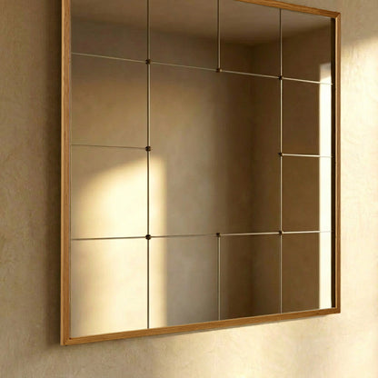 The 'Skar' reeded oak frame panelled wall mirror - TallBoy Interiors