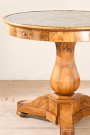 Exceptional 19th century Walnut and inset grey marble Gueridon table