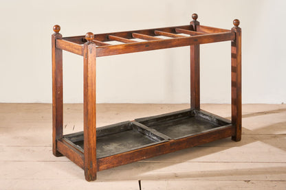 Large 19th century pitch pine stick stand