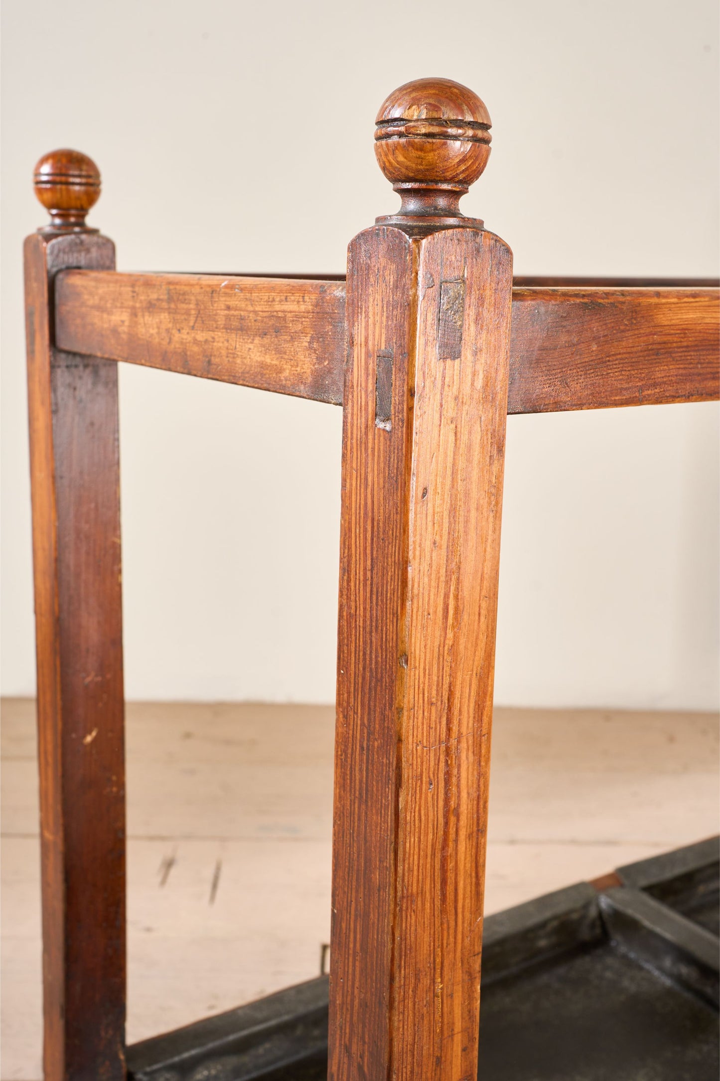 Large 19th century pitch pine stick stand