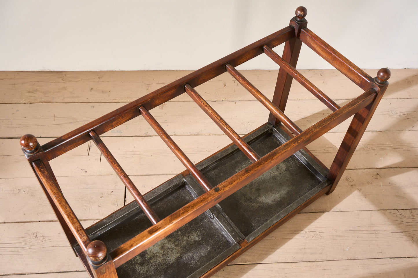 Large 19th century pitch pine stick stand