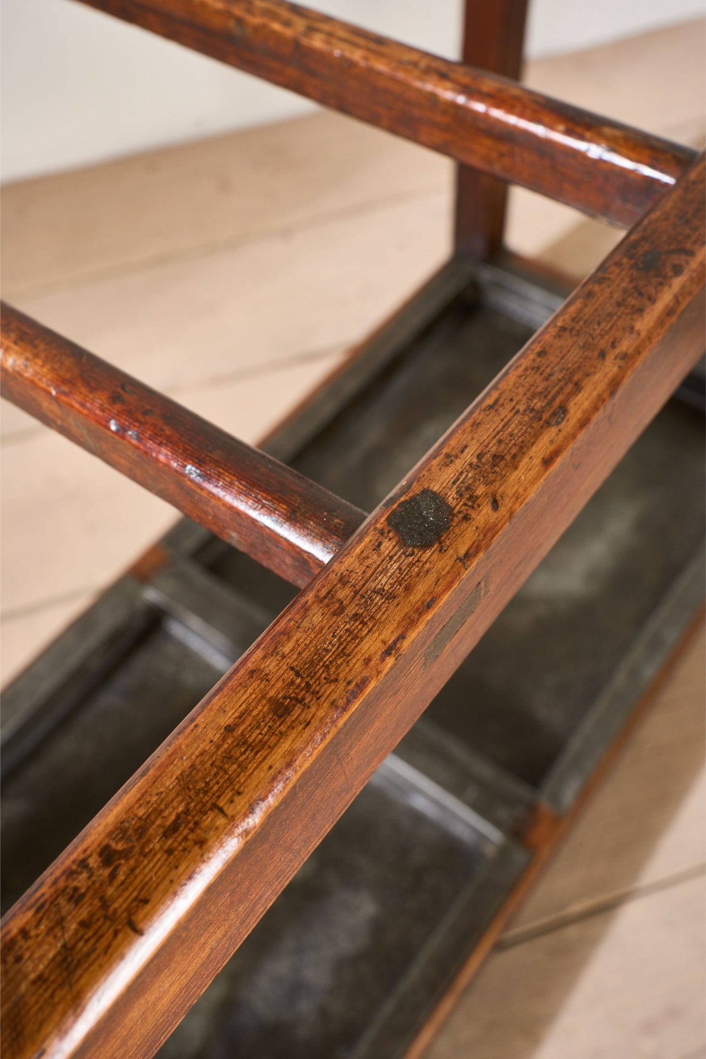 Large 19th century pitch pine stick stand